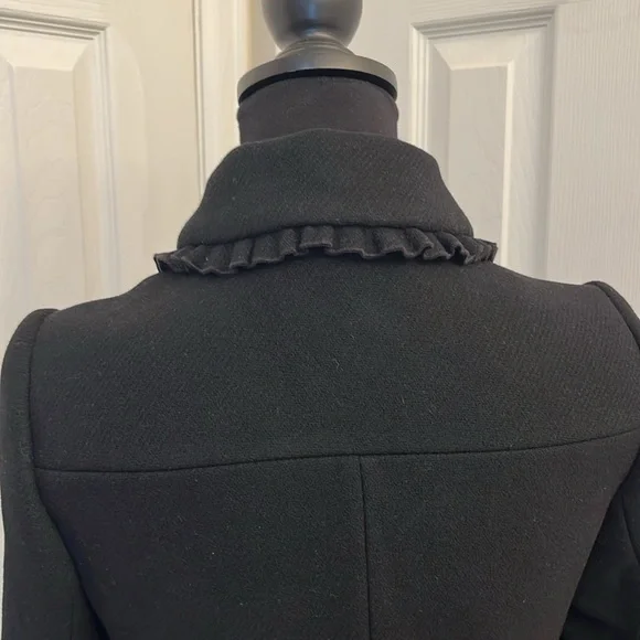 Kate Spade Black Wool Double Breasted Pea Coat size 0 - Picture 9 of 16